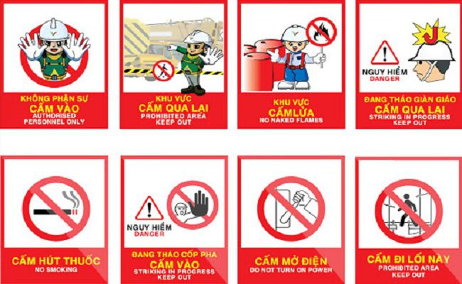 Các mẫu biển báo công trường đang thi công
