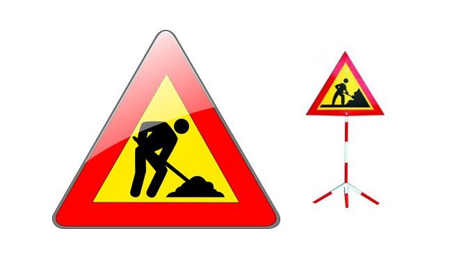 Mẫu biển báo công trường đang thi công