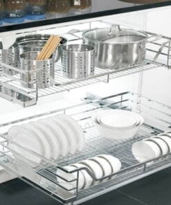 Giá xoong nồi đa năng inox 304 nan dẹt cánh mờ 800 - Cái