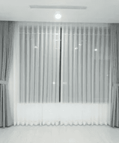 Màn rèm vải roan trắng không họa tiết
