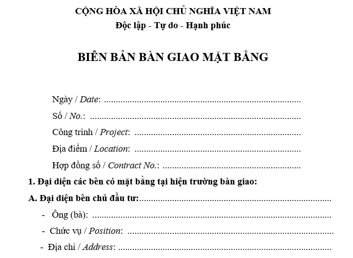 Biên bản bàn giao mặt bằng thi công xây dựng là gì - Top... 8 featured ai 1785424417242
